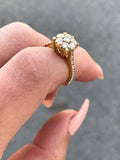 3ct Round Cut VVS1 Diamond Floral Design Engagement Ring 14k Yellow Gold Finish