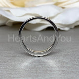 0.4ct Round Cut Moissanite Half Eternity Women Wedding Band 14k WhiteGold Plated