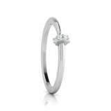 1Ct Round Cut Diamond Open Nail Design Engagement Ring 14K White Gold Finish