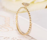 0.3ct Round Cut Moissanite Minimalist Cluster Women Ring 14k Yellow Gold Plated