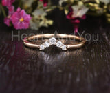 0.5ct Round Cut Moissanite Chevron Minimalist Wedding Band 14k YellowGold Plated