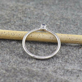 0.5ct Engagement Ring Round Cut Blue Sapphire Solitaire 14k White Gold Finish