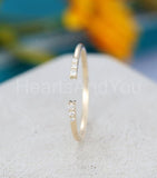 0.12ct Round Cut Moissanite Open Cuff Women Wedding Band 14k Yellow Gold Plated
