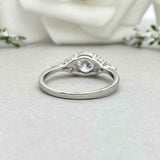 1.4ct Engagement Ring Round Cut Diamond Solitaire Petite 14k White Gold Finish