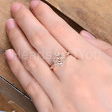 1ct Round Cut Simulated Peach Morganite Milgrain Halo Ring 14k Rose Gold Plated