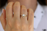 1ct Baguette Cut Diamond Engagement Ring 14k Yellow Gold Finish Geometric Petite