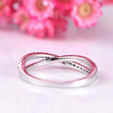 1.2ct Round Cut Diamond Infinity Style Engagement Ring Band 14k WhiteGold Finish