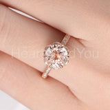 2ct Round Cut Simulated Morganite Floral Engagement Ring 14k Rose Gold Plated