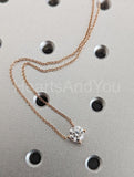 1ct Round Cut Moissanite Solitaire Pendant with Chain 14k Rose Gold Plated