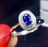 2.35ct Engagement Ring Oval Cut Tanzanite Dual Halo Cluster 14k White Gold Over