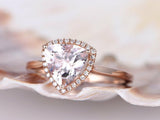 1.2ct Trillion Cut Peach Morganite Solitaire Engagement Ring 14k RoseGold Finish