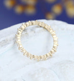 0.3ct Marquise Simulated Diamond Eternity Wedding Band 14k Yellow Gold Plated