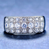 4ct Round Cut VVS1 Diamond Wedding Ring Band 18k White Gold Finish Half Eternity