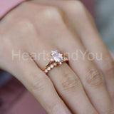 1ct Emerald Cut Simulated Peach Morganite Solitaire Ring 14k White Gold Plated