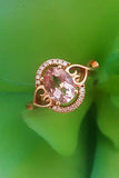 1.5Ct Oval Cut Morganite Halo Infinity Hearts Engagement Ring 14K Rose Gold Over