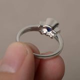 1ct Trillion Blue Tanzanite Unique Design Engagement Ring 14k White Gold Finish