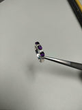 2.5ct Wedding Band Oval Purple Amethyst Stylish Three Stone 14k White Gold Over