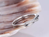 Infinity Twist Design Wedding Ring Band 1ct Round Cut Diamond 14k WhiteGold Over