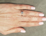 0.5ct Emerald Simulated Diamond Solitaire Engagement Ring 14k White Gold Plated