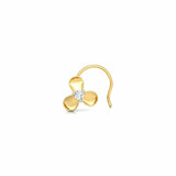 0.2ct Round Cut Diamond Leaf Design Nose Pin Ring Piercing 14k Yellow Gold Over
