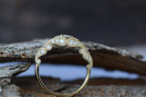 Filigree Bridal Set Engagement Ring 2ct Round Cut Diamond 14k Yellow Gold Finish