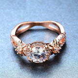 2ct Round Cut Diamond Engagement Ring 14k Rose Gold Finish Halo Infinity Floral