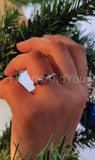 0.2ct Marquise Cut Simulated Sapphire Wave Wedding Band 14k White Gold Plated