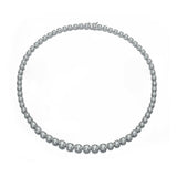 20Ct Pear Cut VVS1/D Graduated Diamond Tennis Necklace 14k White Gold Finish