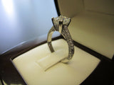 Real 10k White Gold 1.5ct Diamond Asscher Cut Anniversary Engagement Ring