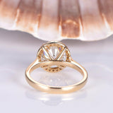 Halo Accent Solitaire Engagement Ring 1ct Round Cut Diamond 18k Rose Gold Finish