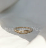0.1ct Round Cut Moissanite Starburst Women Engagement Ring 14k Rose Gold Plated