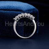0.5ct Radiant Simulated Diamond Anniversary Wedding Band 14k White Gold Plated