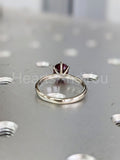 0.5ct Round Cut Simulated Ruby Solitaire Engagement Ring 14k White Gold Plated