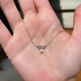 0.2ct Marquise Simulated Diamond Trilogy Pendant Chain 14k White Gold Plated