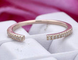 0.4ct Round Cut Moissanite Open Stackable Women Wedding Band 14K RoseGold Plated