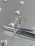 0.3ct Round Cut Moissanite Bezel Set Minimalist Women Ring 14k White Gold Plated