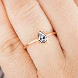 1ct Pear Cut VVS1D Diamond Engagement Ring Solitaire Promise 14k Rose Gold Over