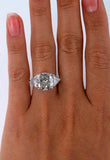 5.5ct Cushion Cut Diamond Engagement Ring 18K White Gold Finish Trillion Accents