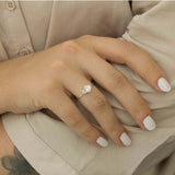 1ct Engagement Ring Oval Cut Diamond Petite Round Accents 14k Yellow Gold Finish