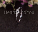 0.25ct Round Cut Moissanite Minimalist Engagement Ring 14k White Gold Plated