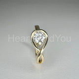 0.5ct Round Cut Moissanite Knot Women Engagement Ring 14k Yellow Gold Plated