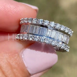 2.5ct Baguette Cut Simulated Diamond Channel Set Wed Band 14k White Gold Plated