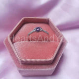 0.5ct Round Cut Simulated Amethyst Milgrain Engagement Ring 14k WhiteGold Plated
