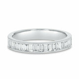 2.3ct Wedding Ring Band Emerald Cut Diamond Milgrain Eternity 14k WhiteGold Over