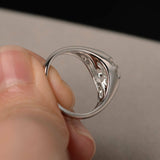 Floral Solitaire Engagement Ring 1ct Round Cut Diamond 14k White Gold Finish