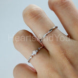 0.5ct Round Cut Moissanite Swirl Minimalist Engagement Ring 14k WhiteGold Plated