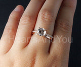 2ct Round Cut Simulated Morganite Solitaire Accents Ring Set 14k RoseGold Plated