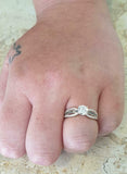 2.3ct Engagement Ring Round Cut Diamond Solitaire with Accent 14k Rose Gold Over