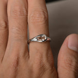 0.75ct Oval Cut Peach Morganite Solitaire Engagement Ring 14k White Gold Finish