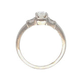 1ct Asscher Diamond Engagement Ring Baguette Accents Trilogy 14k White Gold Over